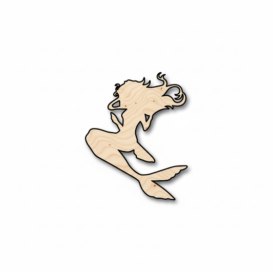 Unfinished Wood Mermaid - Laser Cut Wood Crafts | Sanded Plywood Shapes NameSigns.com