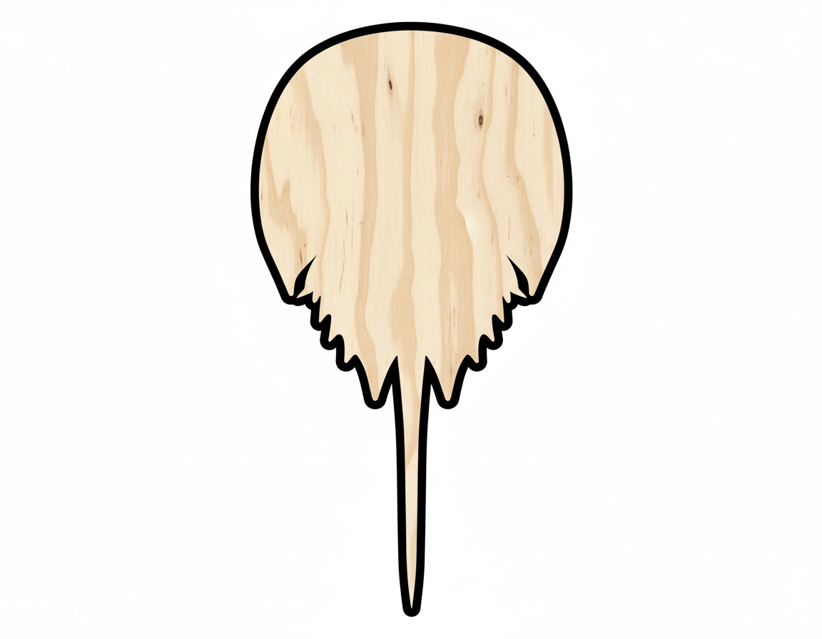 Unfinished Wood Cutout – Horseshoe Crab Shape | Custom Birch Wood Craft Shapes NameSigns.com