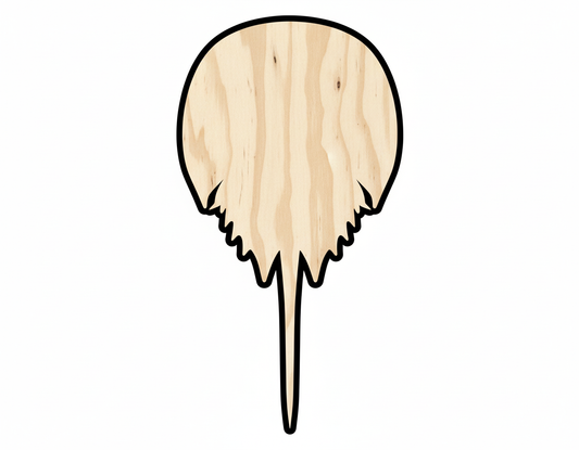 Unfinished Wood Cutout – Horseshoe Crab Shape | Custom Birch Wood Craft Shapes NameSigns.com