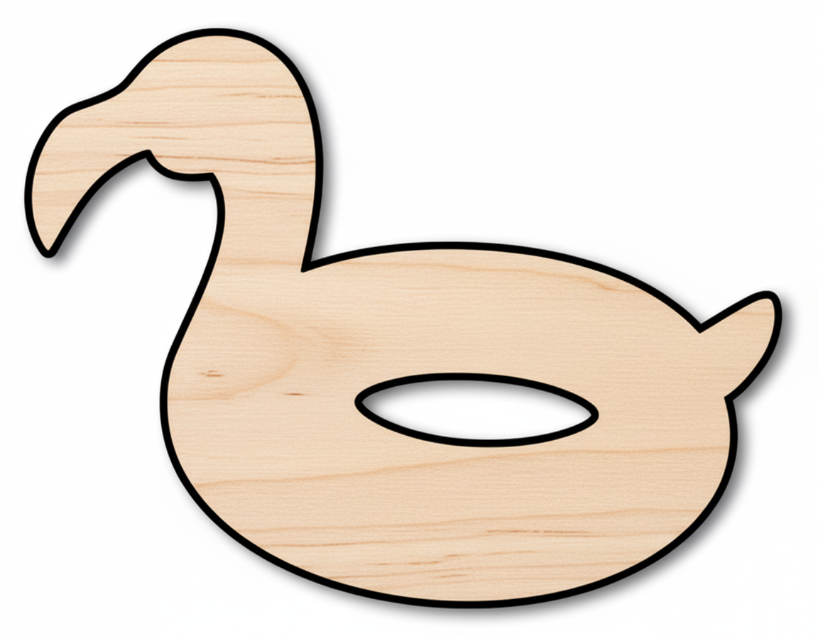 Flamingo Pool Float - Birch Wood Cutout | DIY Wooden Shapes for Crafts NameSigns.com
