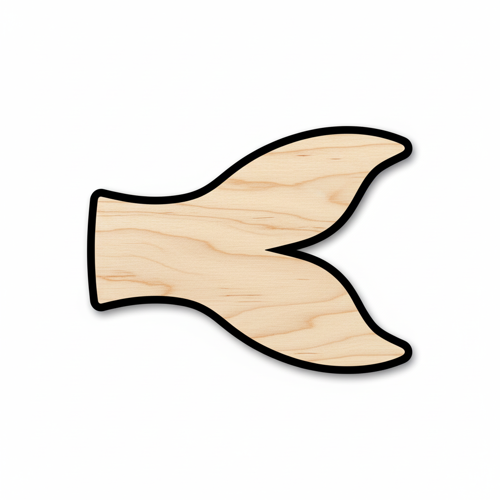 Unfinished Wood Fish Tail – Baltic Birch Plywood Craft Shape for DIY Cutouts NameSigns.com