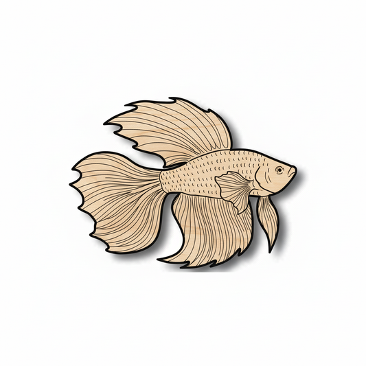 Unfinished Wood Fish - Beta Fish Cutout | Baltic Birch Plywood Craft Project Supplies NameSigns.com