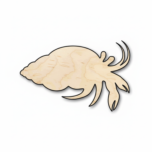 Unfinished Wood Hermit Crab – Baltic Birch Plywood Nautical Wood Cutouts NameSigns.com