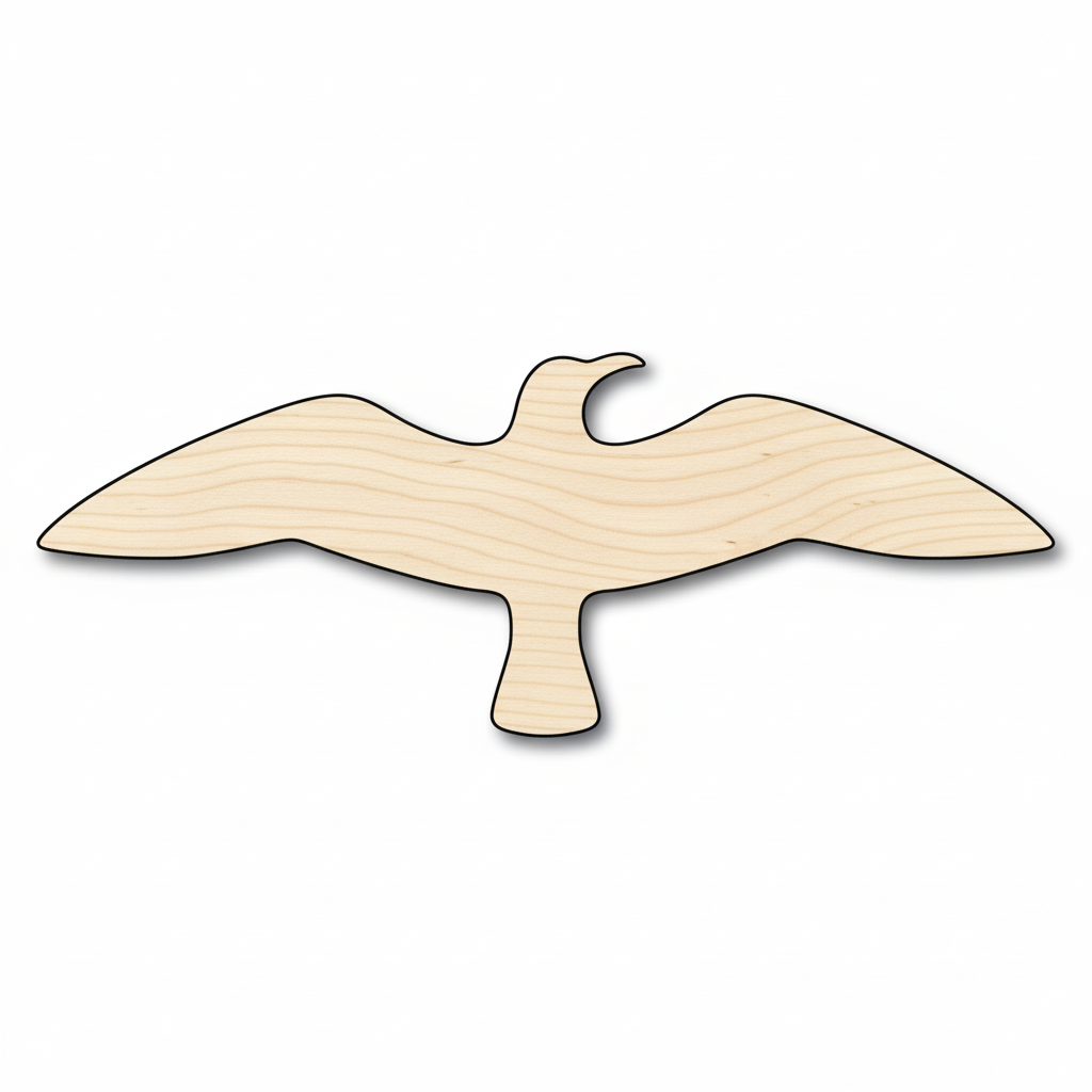 Unfinished Wood Seagull – Handmade Baltic Birch Plywood Animal Cutout for Crafts NameSigns.com