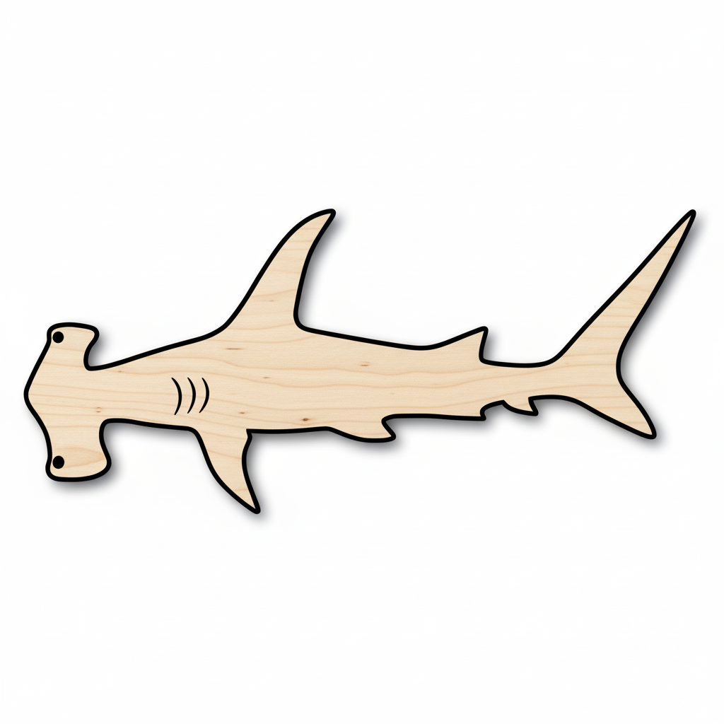Unfinished Wood Craft – Baltic Birch Plywood Hammerhead Shape | Laser Cut Art NameSigns.com