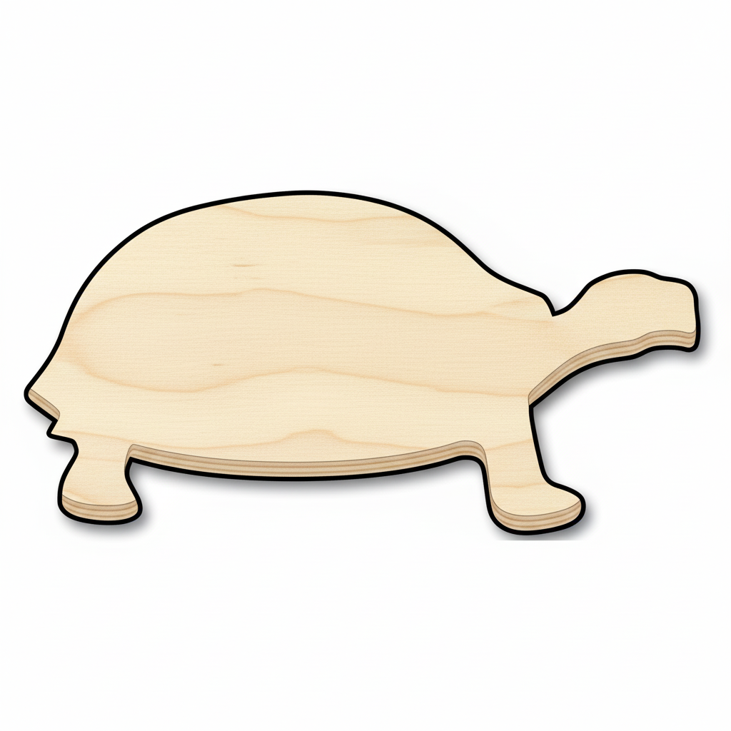 Unfinished Wood Tortoise – Baltic Birch Plywood Animal Silhouette Cutout NameSigns.com