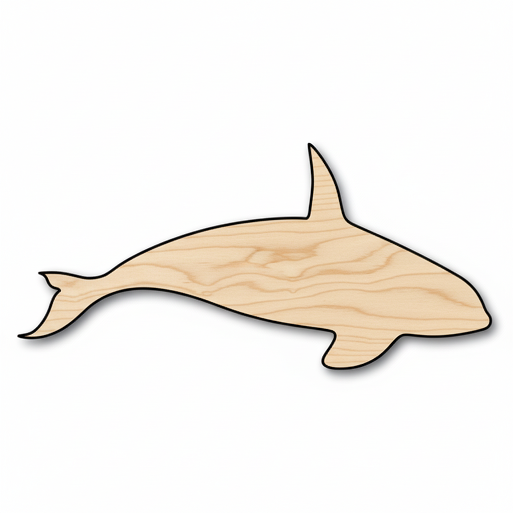 Unfinished Wood Whale - Custom Wooden Whale Cutout | Baltic Birch Plywood Art NameSigns.com
