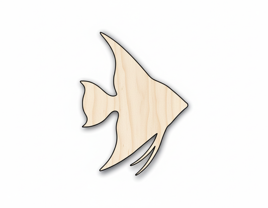 Unfinished Wood Angelfish - Laser Cut Wood Art | Birch Plywood Craft Shapes NameSigns.com