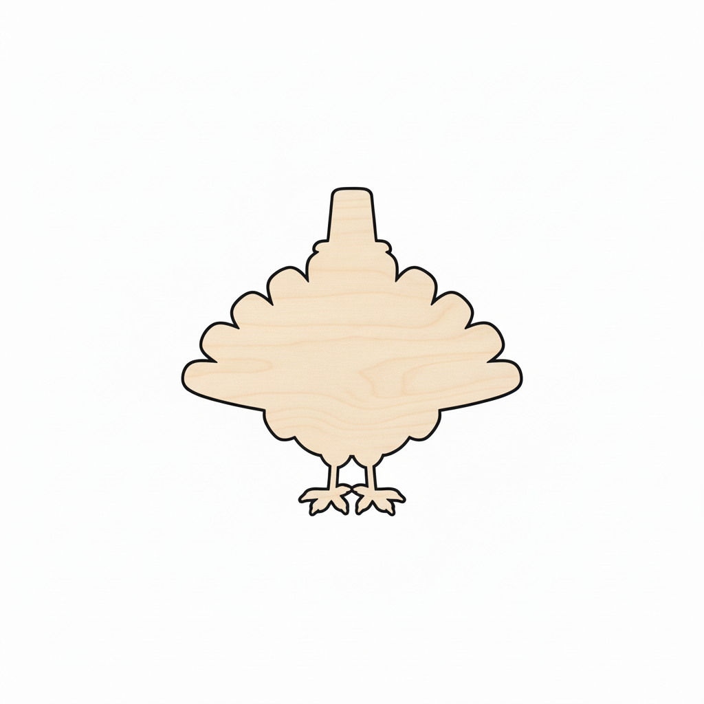 Unfinished Wood Turkey Baltic Birch Plywood – Thanksgiving Craft Shape Cutout NameSigns.com