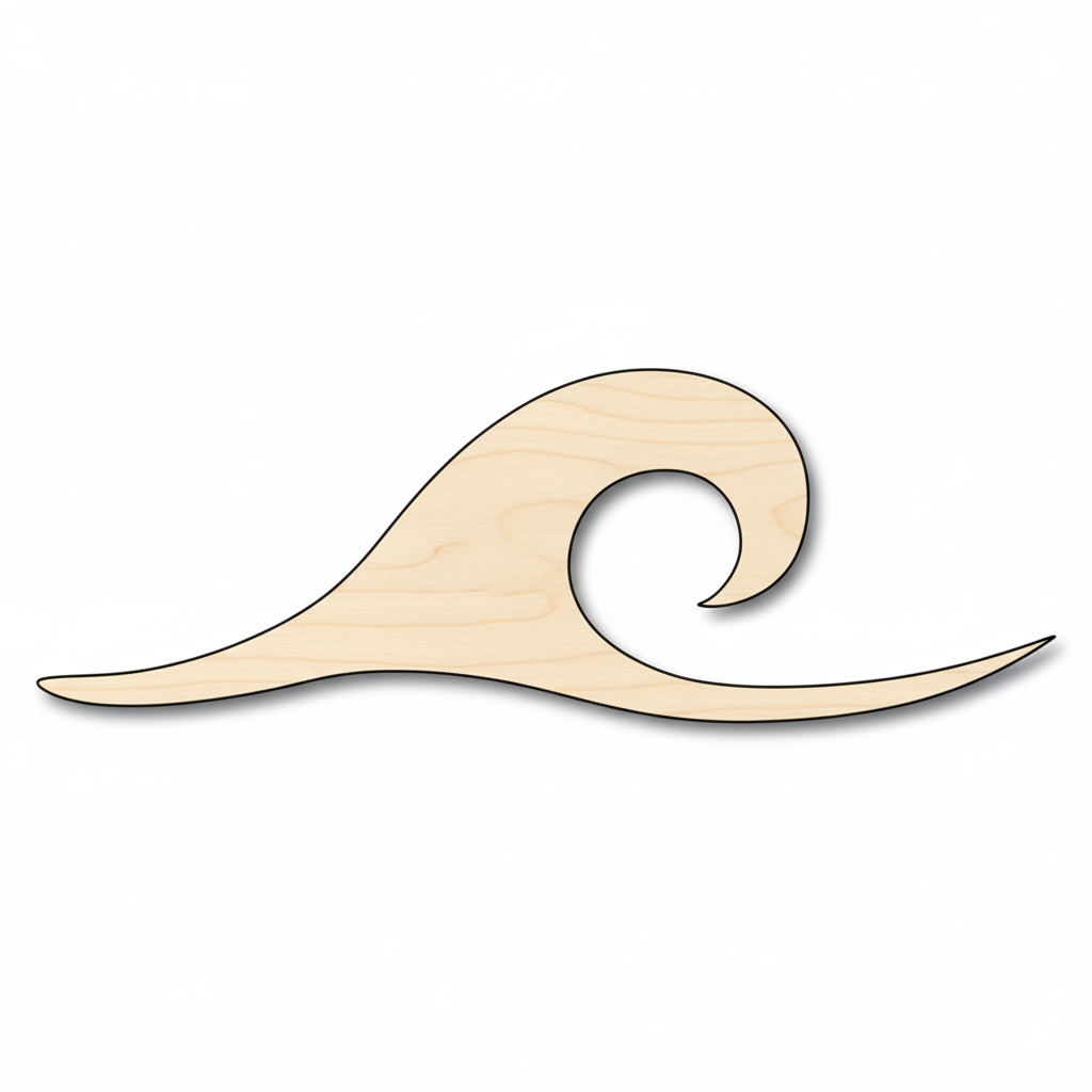 Unfinished Wood Wave | Baltic Birch Plywood Ocean Wave Cutout for DIY Wooden Decor NameSigns.com