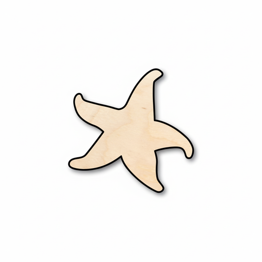 Unfinished Wood Starfish | Baltic Birch Plywood Sanded Wood Craft Shapes - DIY Blanks NameSigns.com