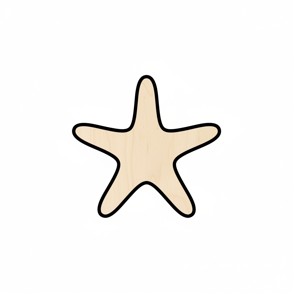 Unfinished Wood Starfish – Baltic Birch Plywood Sanded Wood Shapes for DIY Crafts NameSigns.com