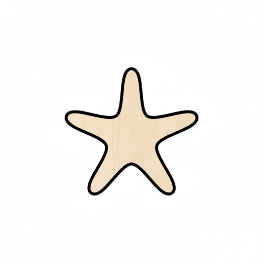 Unfinished Wood Starfish – Baltic Birch Plywood Sanded Wood Shapes for DIY Crafts NameSigns.com
