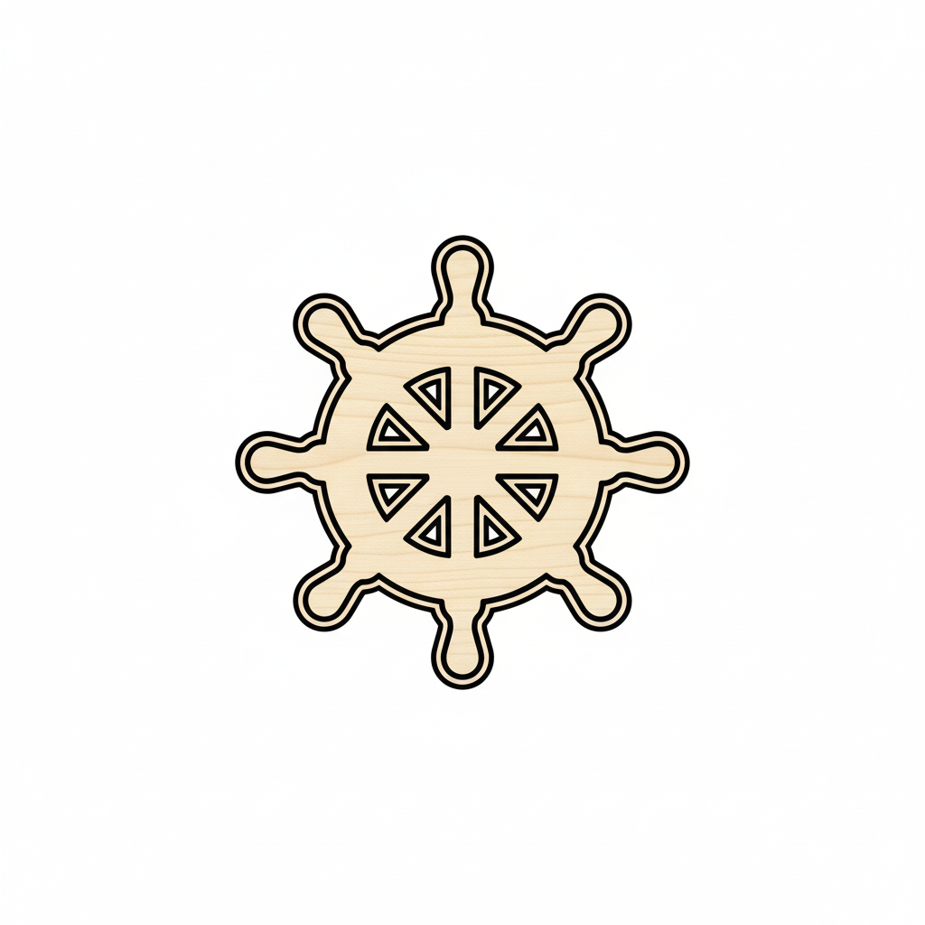 Unfinished Wood Steering Wheel | Baltic Birch Plywood Wooden Helm Design – Naval Craft Shape NameSigns.com