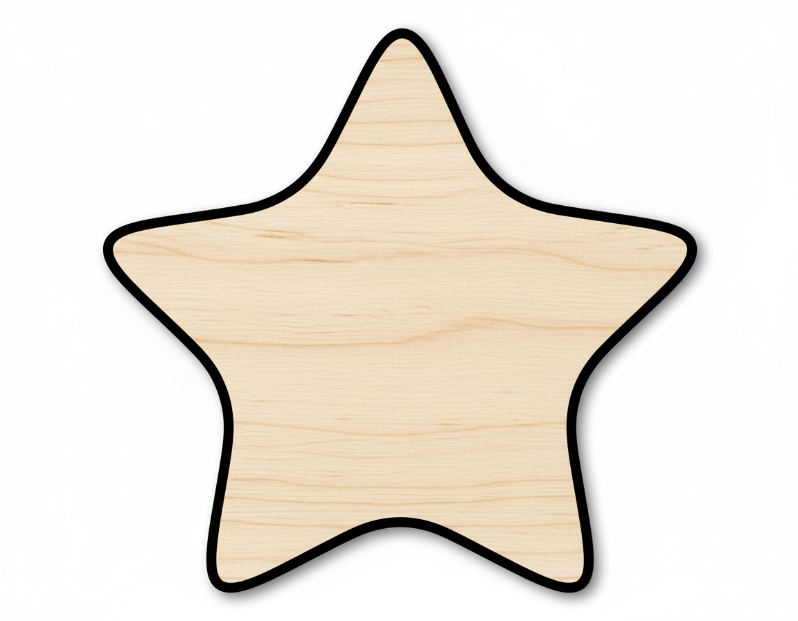Wood Cute Starfish Shape DIY Craft Cutout NameSigns.com