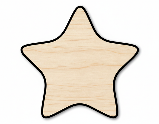 Wood Cute Starfish Shape DIY Craft Cutout NameSigns.com