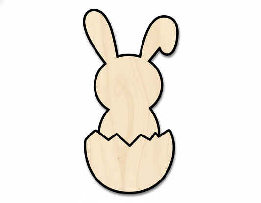 Wood Cute Bunny Shape DIY Craft Cutout NameSigns.com