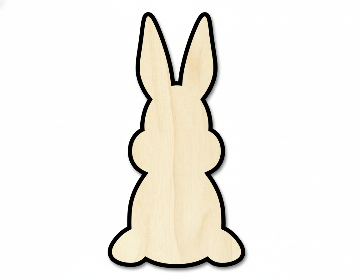 Sitting Bunny Shape Easter DIY Craft Cutout NameSigns.com