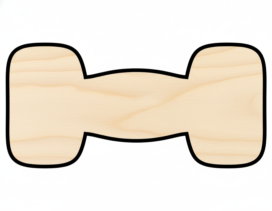 Unfinished Dumbbell Silhouette – Customizable Wood Craft Cutout With Sand Finish NameSigns.com