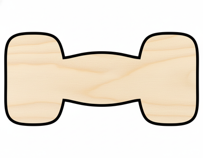 Unfinished Dumbbell Silhouette – Customizable Wood Craft Cutout With Sand Finish NameSigns.com