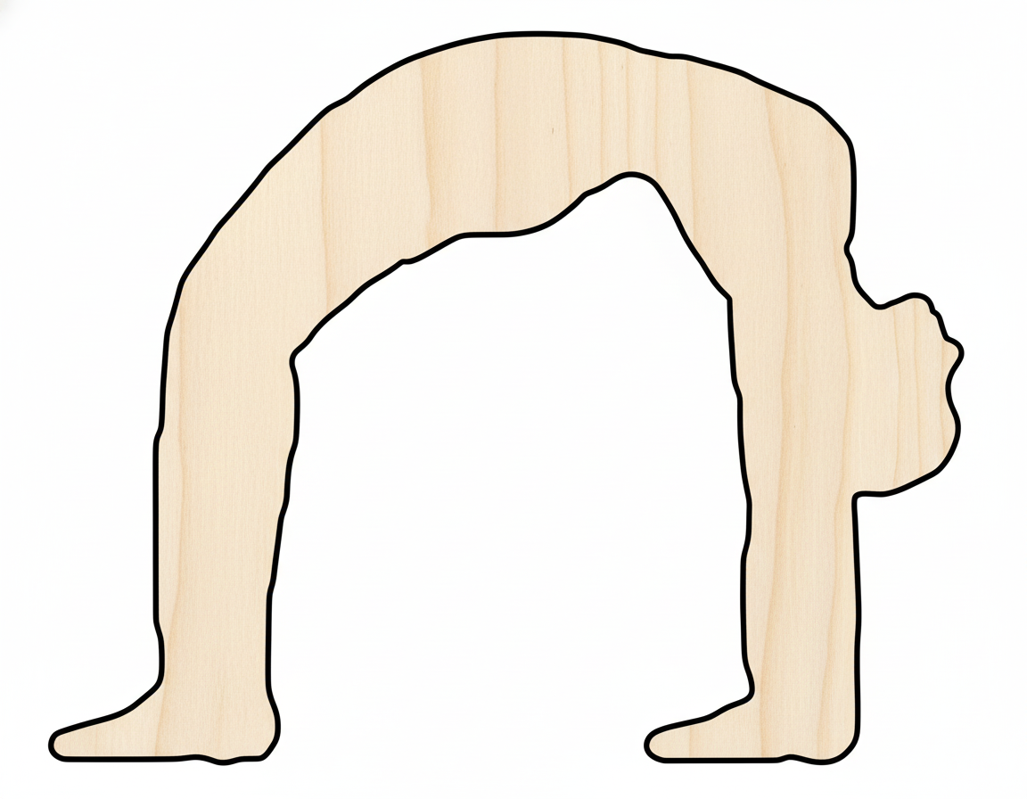 Unfinished Wood Yoga Wheel – Laser Cut Birch Wood Craft Cutout with Sanded Surface NameSigns.com