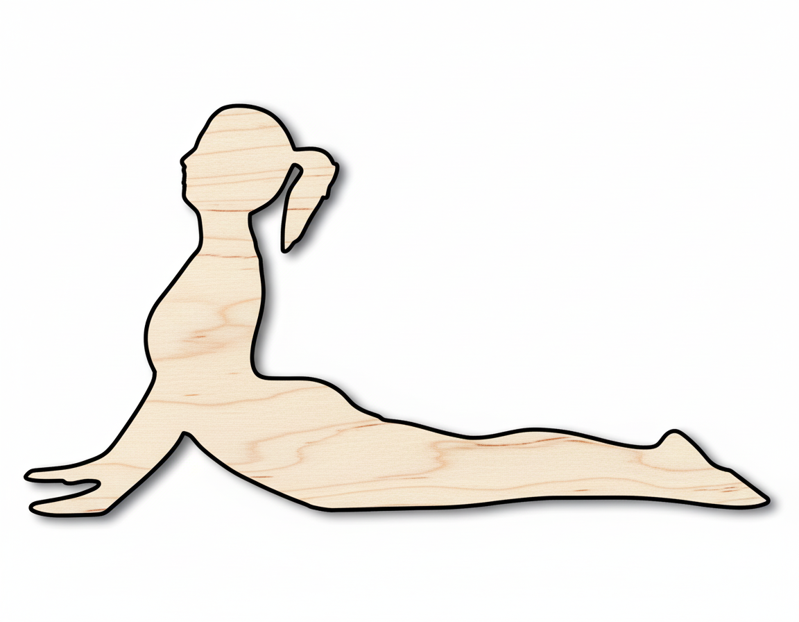 Wood Yoga Cobra Pose Shape DIY Craft Cutout NameSigns.com