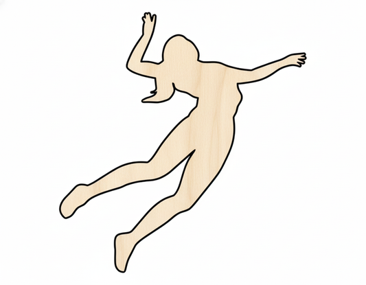 Wood Volleyball Cutout - Custom Spike Design | Baltic Birch Plywood Shape NameSigns.com