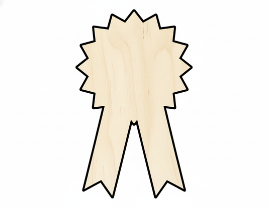 Unfinished Ribbon Shape – Custom Birch Wood Cutout | Paintable Craft Template NameSigns.com