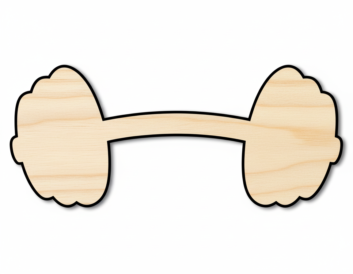 Unfinished Barbell Shape – Customizable Wood Craft Cutout for DIY Fitness Decor NameSigns.com