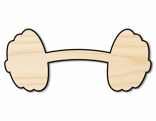 Unfinished Barbell Shape – Customizable Wood Craft Cutout for DIY Fitness Decor NameSigns.com