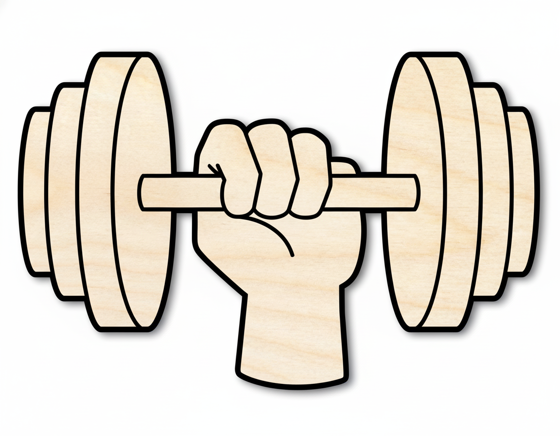 Unfinished Dumbbell Shape – Customizable Birch Wood Cutout | Laser Cut Craft Supplies NameSigns.com