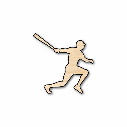 Unfinished Wood Baseball Player – Laser Cut Wood Craft Shapes on Baltic Birch Plywood NameSigns.com