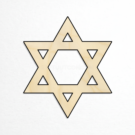 Star of David Wooden Craft Blanks – Custom Laser Cut Unfinished Shapes NameSigns.com