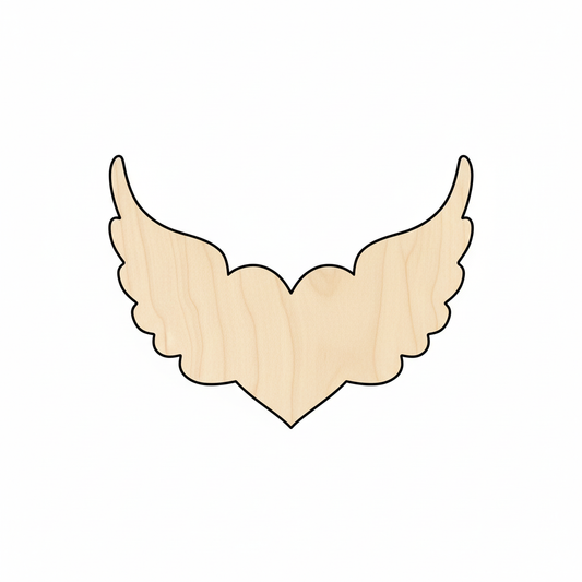 Wood Cutout Craft Winged Heart Shape  Valentines day wedding shower NameSigns.com