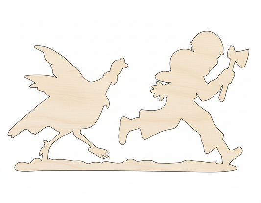 Wood Turkey Chase Shape - Craft - up to 46" NameSigns.com