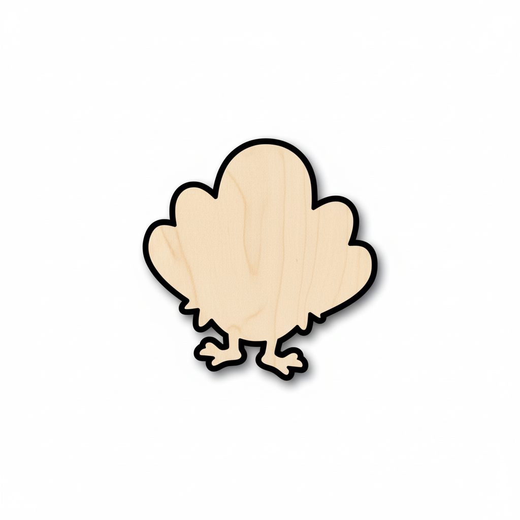 Wood Cute Turkey Shape - Craft - NameSigns.com