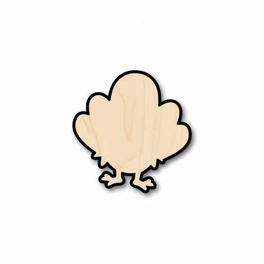 Wood Cute Turkey Shape - Craft - NameSigns.com