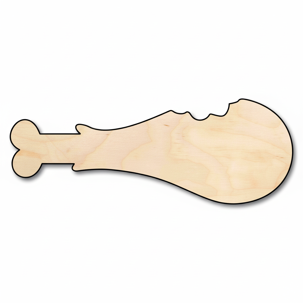 Wood Turkey Leg with Bite Silhouette - Craft- NameSigns.com
