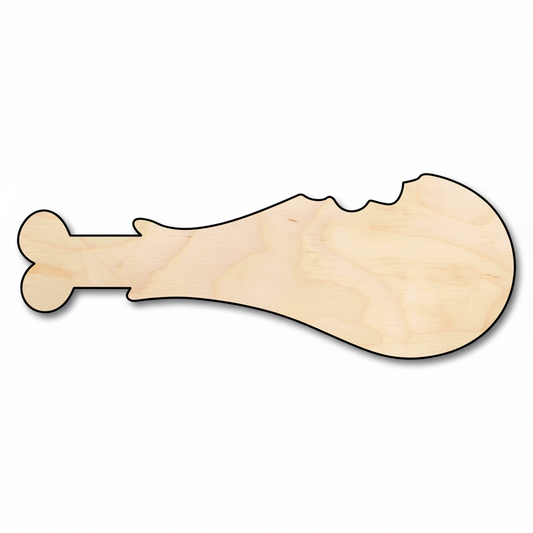 Wood Turkey Leg with Bite Silhouette - Craft- NameSigns.com