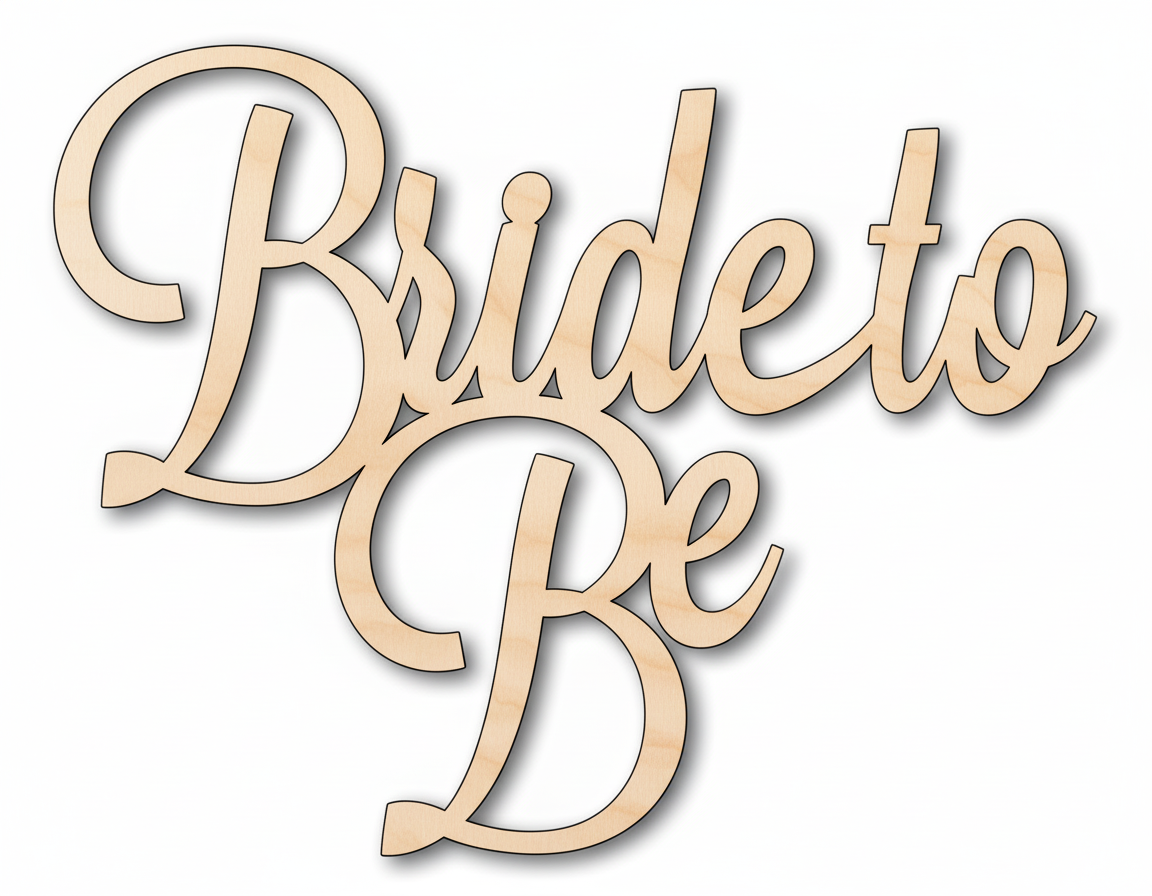 Wood Bride to Be Shape - DIY Wedding Craft - up to 46" NameSigns.com