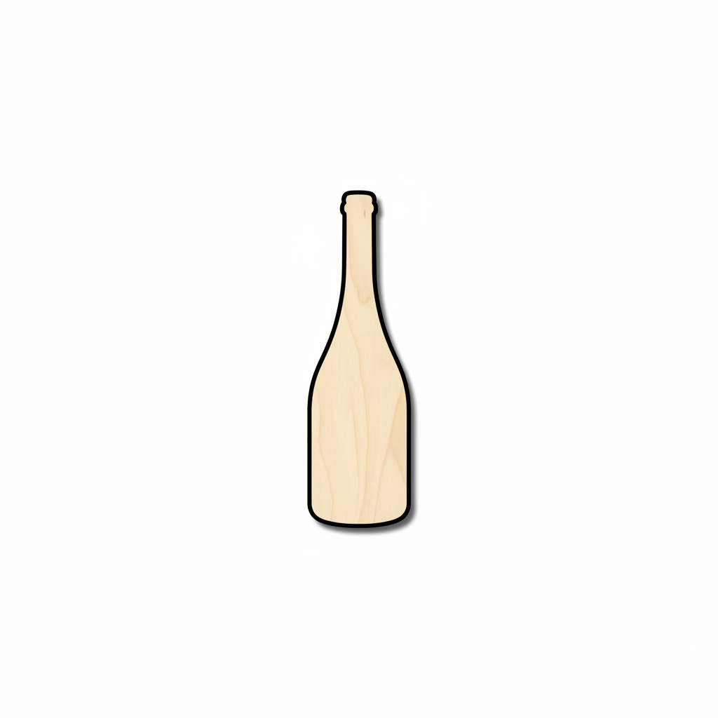 Wood Wine Bottle Silhouette - Craft- NameSigns.com