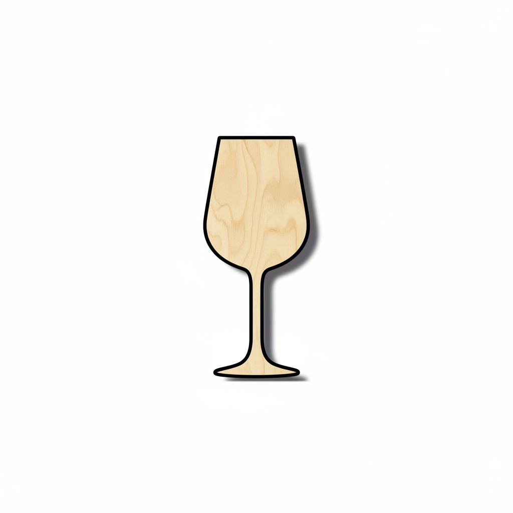 Wood Wine Glass Shape - Craft - NameSigns.com