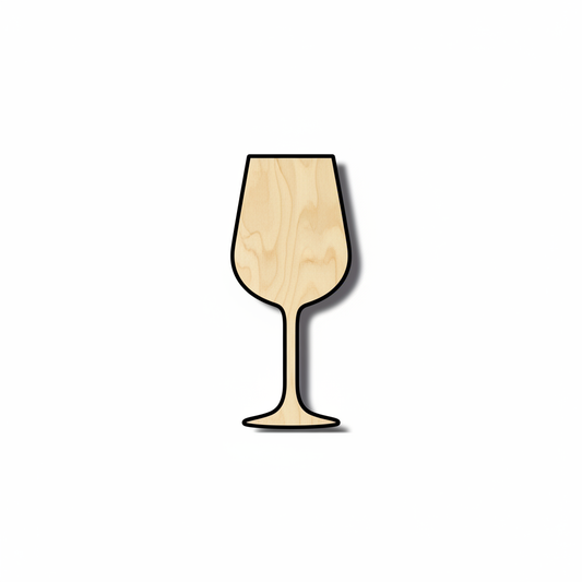 Wood Wine Glass Shape - Craft - NameSigns.com