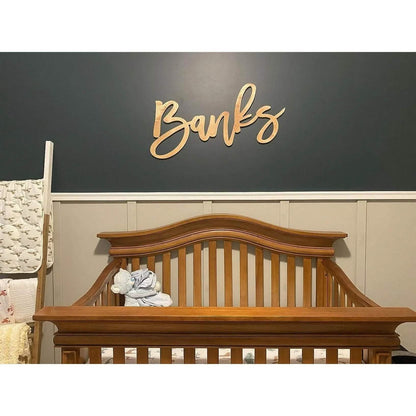 Custom wood Above crib sign - NameSigns.com