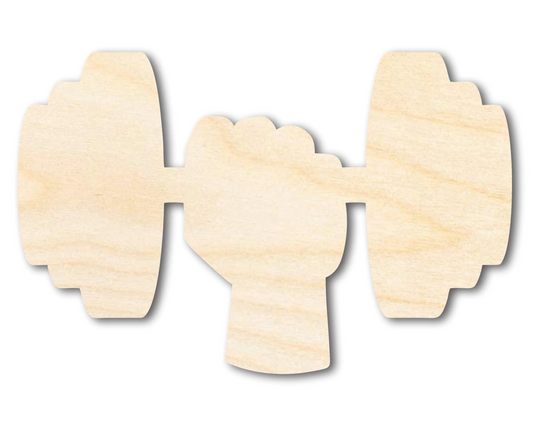 Unfinished Dumbbell Shape | DIY Craft Cutout | up to 46" DIY