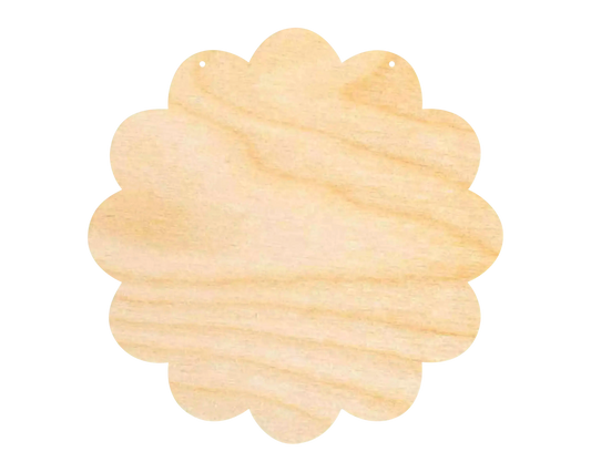 A wooden flower-shaped object is shown against a black background.