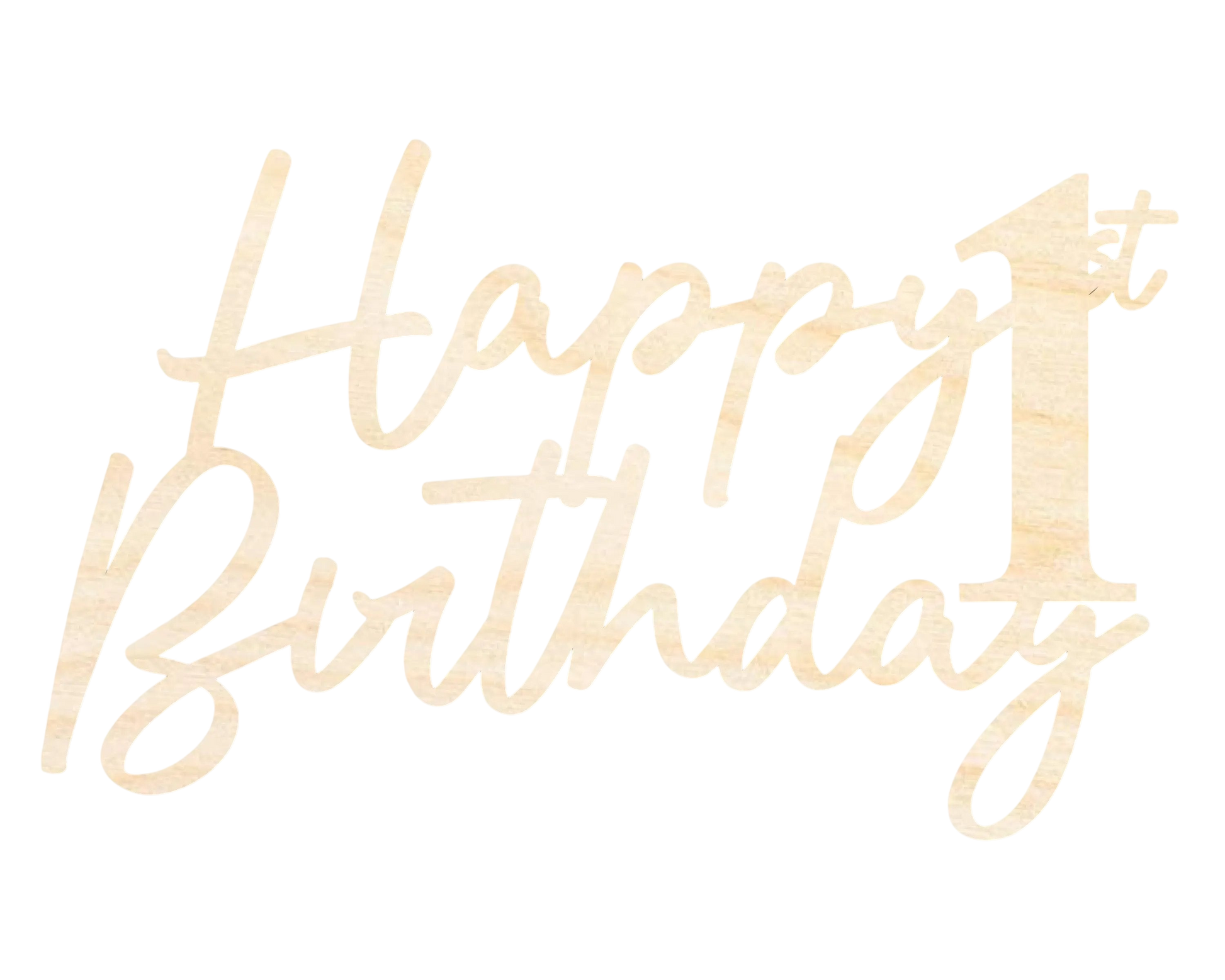 Unfinished Happy 1st Birthday Sign Shape | DIY Craft Cutout | up to 46" DIY