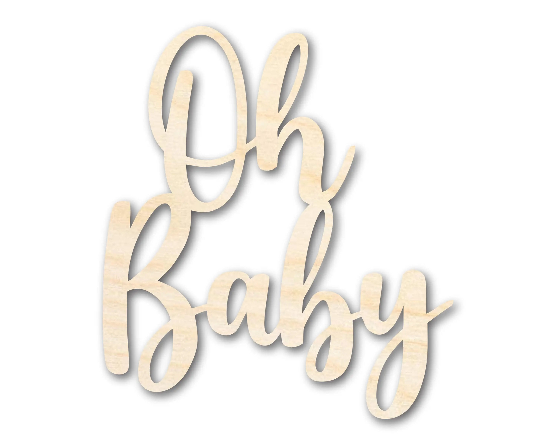 Unfinished Oh Baby Sign Shape | DIY Craft Cutout | up to 46" DIY