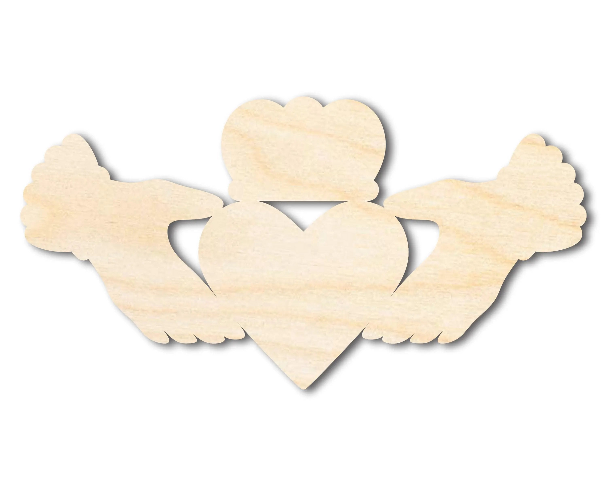 Tall Unfinished Wood Claddagh Shape - Irish Craft - up to 46" DIY