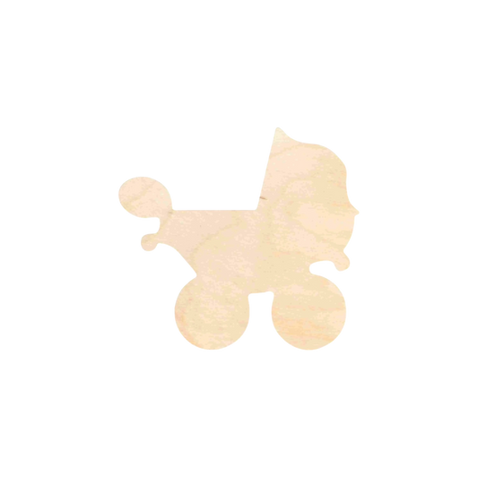 Unfinished Wood Baby Carriage Stroller Silhouette - Craft- up to 46" DIY